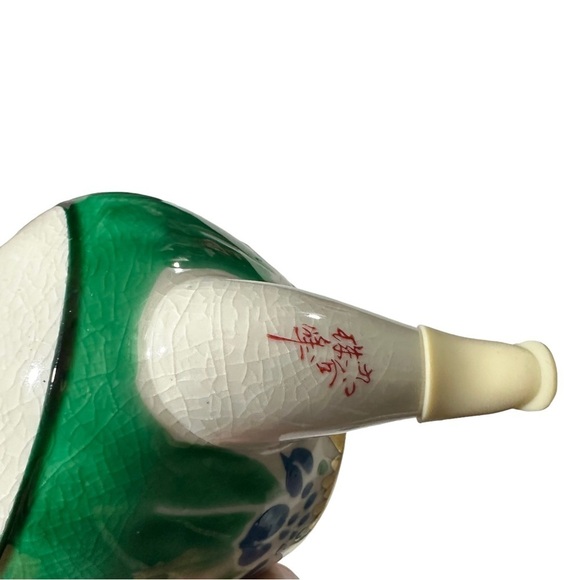 Vtg Kutani Tea Set of 7 Shobu Yunomi Yaki Gold Gilt Green Blue Tea Pot Cups Bowl - Picture 9 of 16